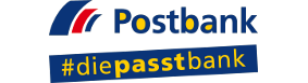 Postbank-Logo mit Slogan '#diepasstbank'